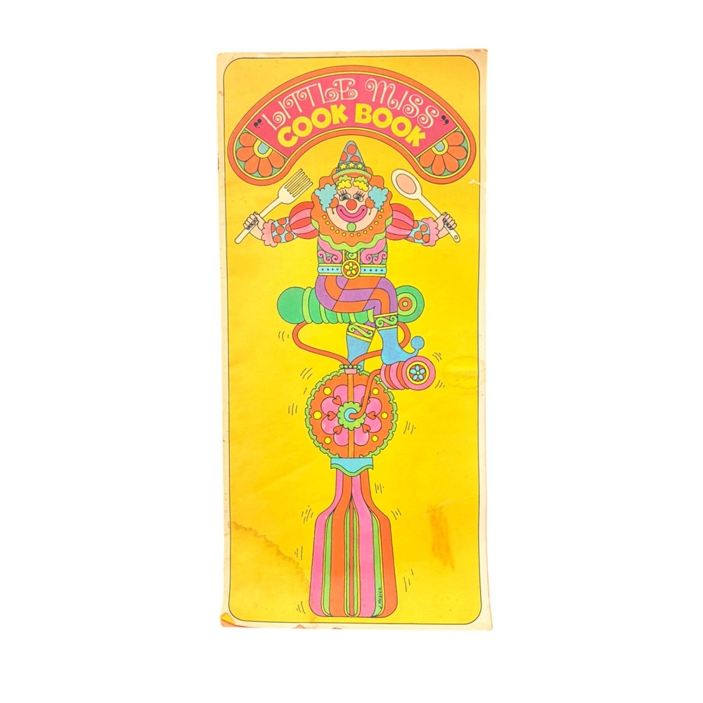 Vintage 1971 Del Monte Little Miss Cook Book Psychedelic Art J Kuzich Recipe